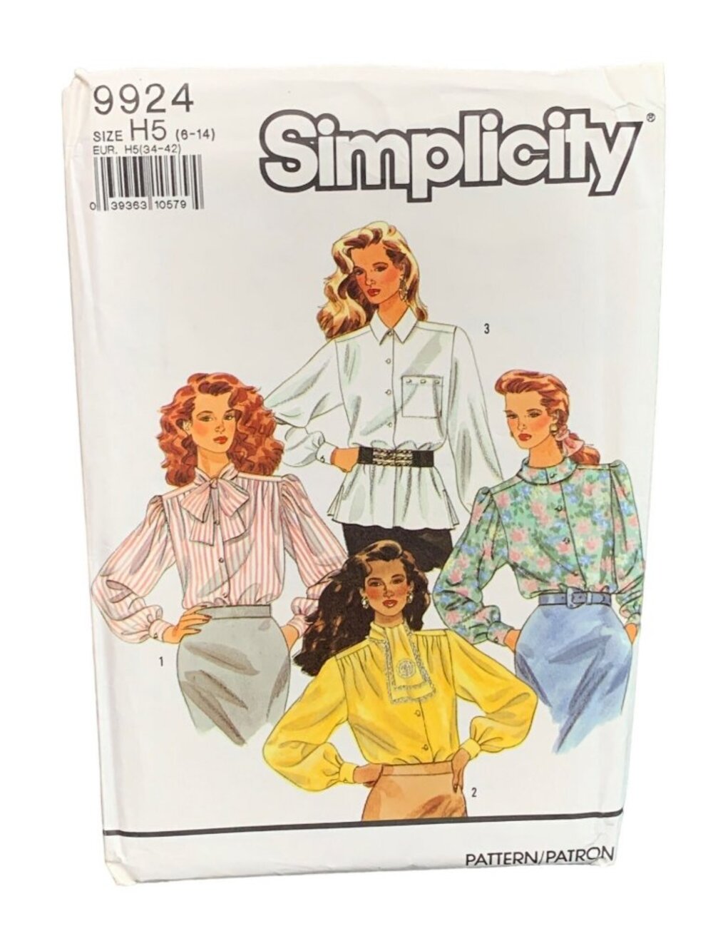 Simplicity 9924 Sewing Pattern Shirt Womens Blouses 6-8-10-12-14 Uncut